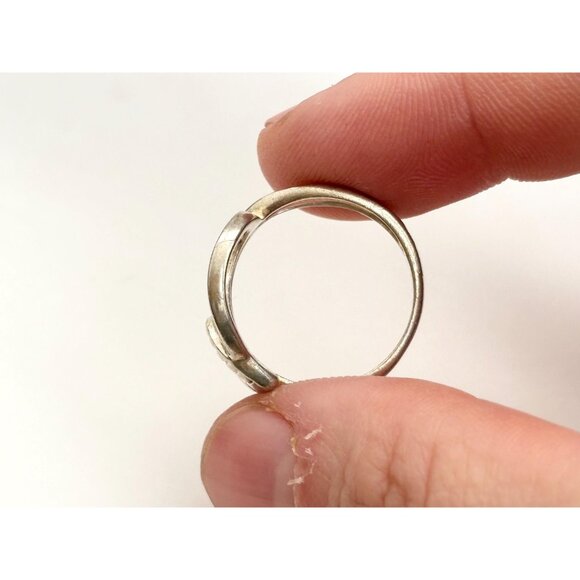 Foliage | Autumn Themed Swirly Ornate 925 Sterling Silver Vintage Ring - sz 7 - Picture 11 of 13